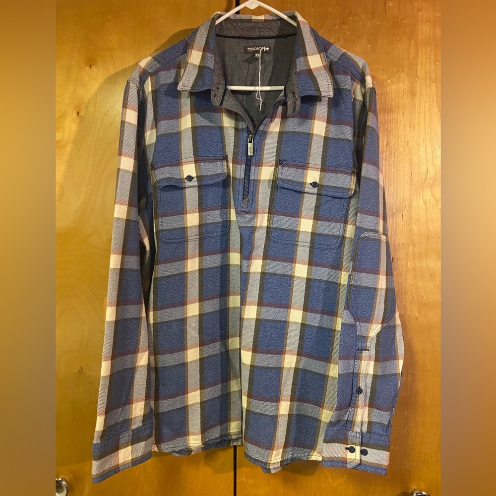 Toad&Co Ranchero Plaid 1/4 Zip Pull Over Shirt XL